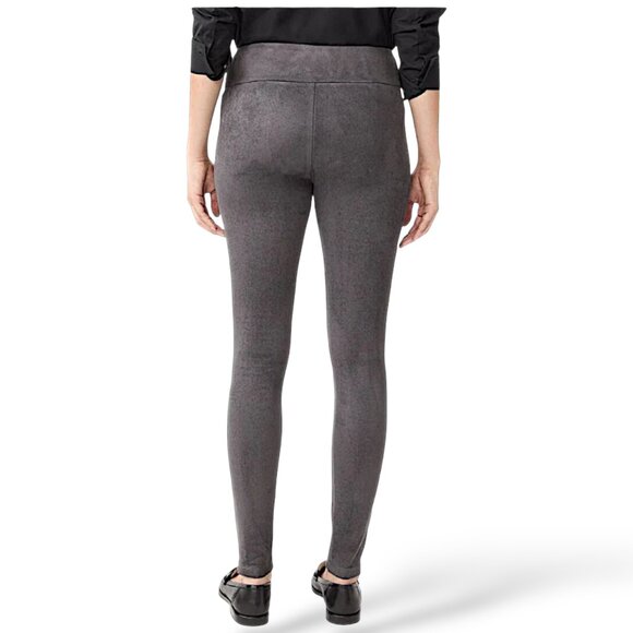 J. McLaughlin grey faux minimalist fall winter high rise suede pants W's S - Picture 2 of 7